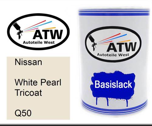 Nissan, White Pearl Tricoat, Q50: 500ml Lackdose, von ATW Autoteile West.